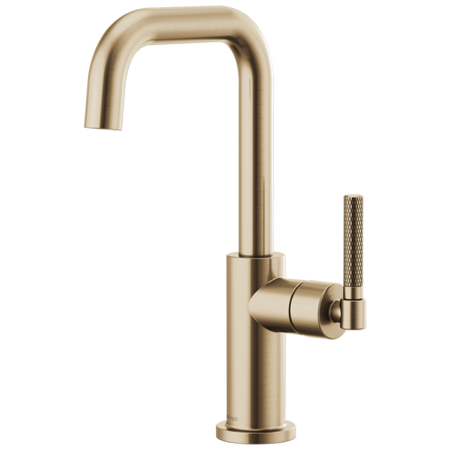 Brizo Litze 61053LF-GL Bar Faucet with Square Spout and Knurled Handle Luxe Gold