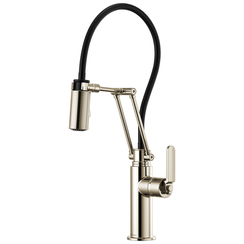 Brizo Litze 63244LF-PN Articulating Faucet with Industrial Handle Polished Nickel
