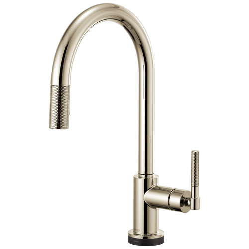Brizo Litze 64043LF-PN SmartTouchull-Down Faucet with Arc Spout and Knurled Handle Polished Nickel