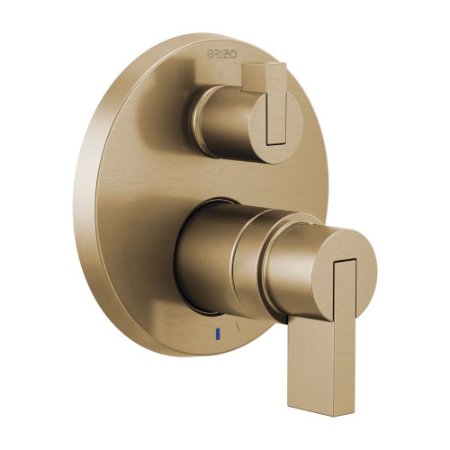 Brizo Litze Pressure Balance Valve With Integratedfunction Diverter Trim - Less Handles in Luxe Gold - T75P635-GLLHP