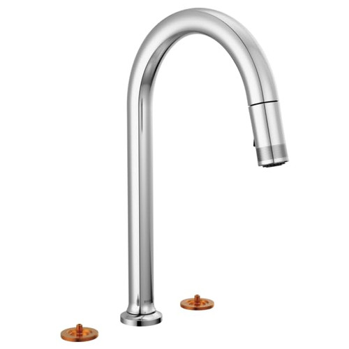 Brizo Kintsu Widespread Pull-Down Faucet With Arc Spout - Less Handles in Lumicoat Chrome - 62506LF-PCLHP-L