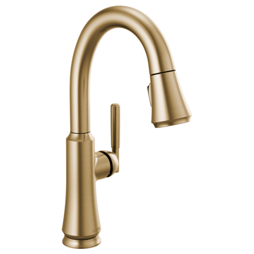Delta Coranto Single Handle Pull-Down Bar/Prep Faucet in Champagne Bronze - 9979-CZ-DST
