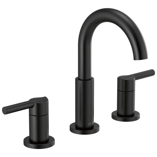 Delta Nicoli Two Handle Widespread Bathroom Faucet in Matte Black - 35749LF-BL