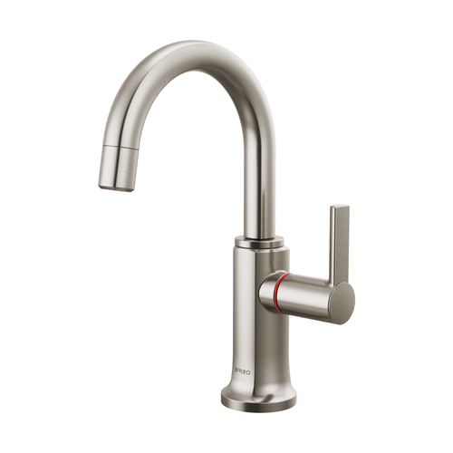 Brizo Kintsu Instant Hot Faucet With Arc Spout in Lumicoat Stainless - 61306LF-H-SS-L