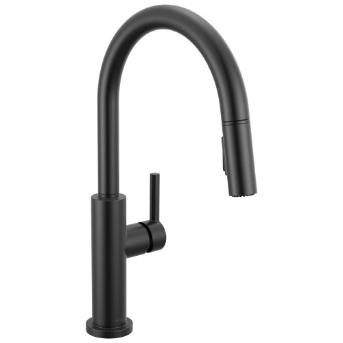 Delta Nicoli Single Handle Pull-Down Kitchen Faucet in Matte Black - 19867LF-BL