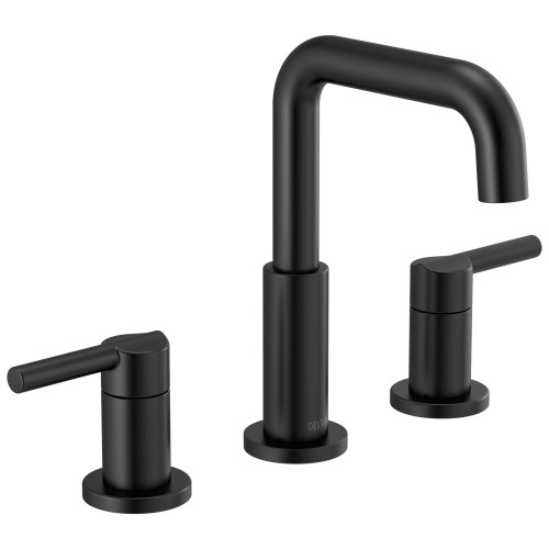 Delta Nicoli Two Handle Widespread Bathroom Faucet in Matte Black - 35849LF-BL
