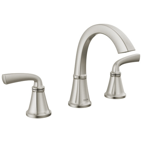 Delta Geist Two Handle Widespread Bathroom Faucet in Spotshield Brushed Nickel - 35864LF-SP