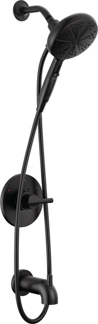Delta Nicoli Monitor Series Tub And Shower With Suredock Hand Shower in Matte Black - 144749-BL-HS