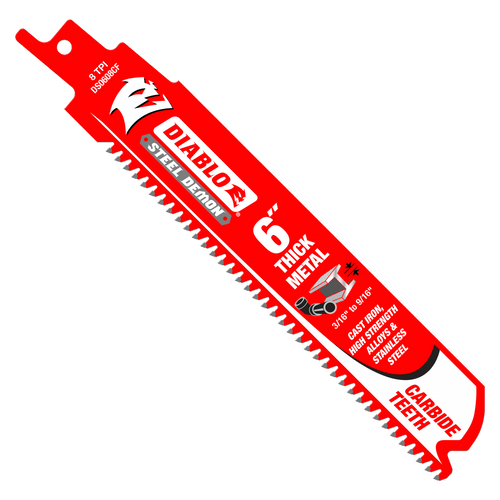 Diablo Steel Demon 6 inch Carbide Teeth Reciprocating Saw Blade - DS0608CFAP - 10 pack