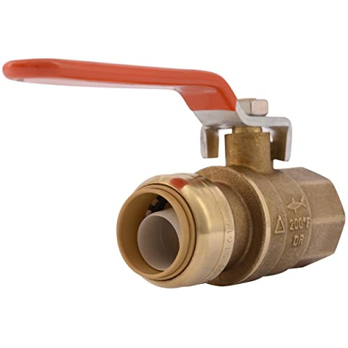 SharkBite 22186-0000LF Ball Valve 3/4 Inch FNPT Brass