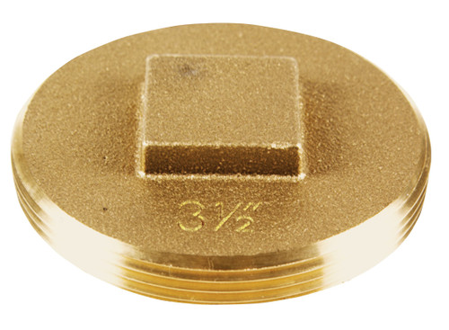 Oatey Cleanout plug, 3 1/2-inch Brass Cleanout Plug in Brass - 42373