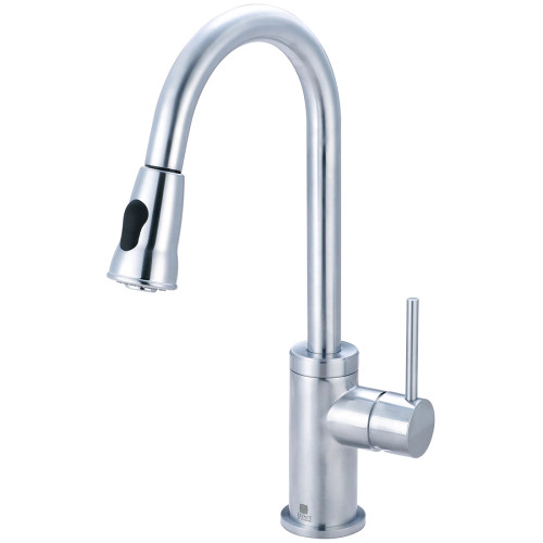 Olympia Faucets Motegi 1.5 GPM Single Handle Pull-Down Kitchen Faucet in PVD Stainless Steel - 2MT250-SS Olympia Faucets Motegi 1.5 GPM Single Handle Pull-Down Kitchen Faucet in PVD Stainless Steel - 2MT250-SS
