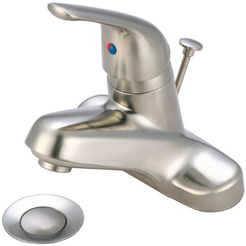 Olympia Faucets Elite 1.2 GPM Single Hole Bathroom Faucet with Pop-Up Drain in PVD Brushed Nickel - L-6160-BN