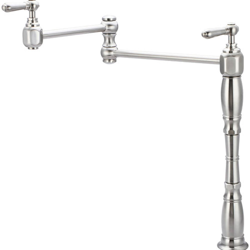 Olympia Faucets Americana 2 GPM Deck-Mount Swivel Spout Pot Filler in PVD Brushed Nickel - 2AM700-BN