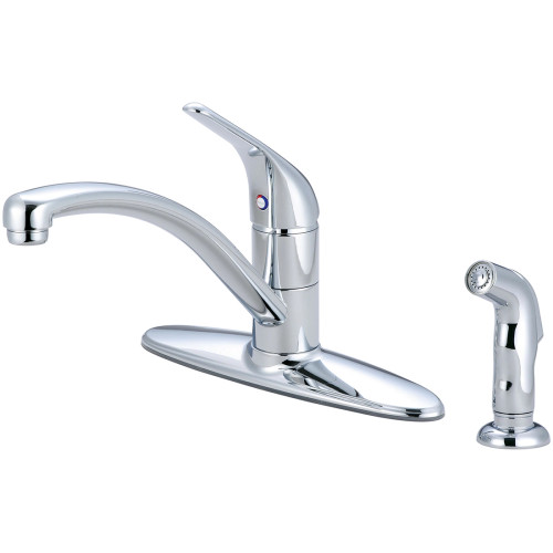 Olympia Faucets Legacy 1.5 GPM Single Handle Kitchen Faucet with Side Spray and Flex Supply Lines in Chrome - 2LG161H Olympia Faucets Legacy 1.5 GPM Single Handle Kitchen Faucet with Side Spray and Flex Supply Lines in Chrome - 2LG161H