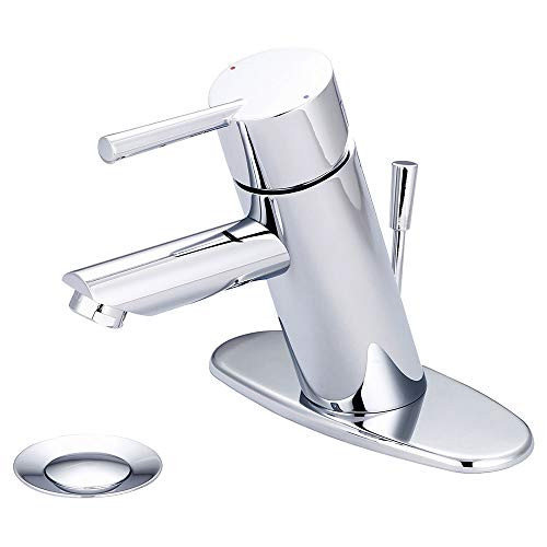 Olympia Faucets i2 1.2 GPM Single Hole Bathroom Faucet with Deck Cover Plate in Chrome - L-6052-WD