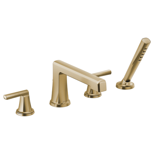 Brizo Levoir Roman Tub Faucet with Handshower - Less Handles in Luxe Gold Finish - T67498-GLLHP