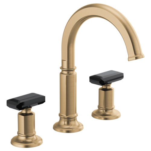 Brizo Invari Widespread Lavatory Faucet with Arc Spout - Less Handles 1.5 GPM in Luxe Gold Finish - 65376LF-GLLHP Brizo Invari Widespread Lavatory Faucet with Arc Spout - Less Handles 1.5 GPM in Luxe Gold Finish - 65376LF-GLLHP