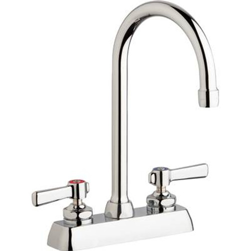Chicago Faucet W4D-GN2AE35-369AB Dual Supply Washboard Sink Faucet