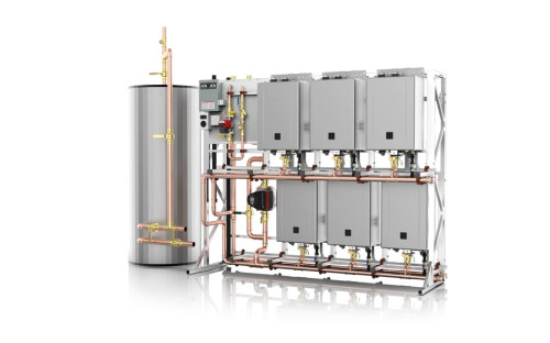Noritz TTS Series 6-Unit NG or LP Tankless Water Heater System w/Storage Tank - TTS-TWST6