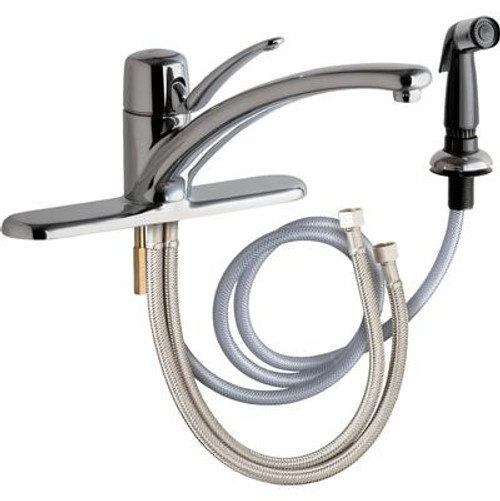 Chicago Faucets 2301-8ABCP Single Lever Hot/Cold Water Mixing Sink Faucet /w Side Spray