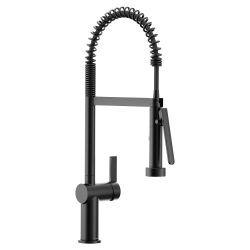 Moen CIA Pre Rinse Spring Kitchen Faucet with PowerBoost Pro in Matte Black - 7822BL