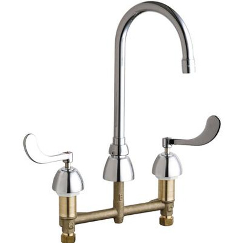 Chicago Faucets 786-E3ABCP E-CAST Concealed Hot/Cold Water Kitchen Sink Faucet