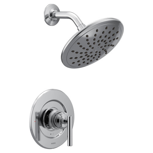 Moen Gibson Posi Temp Pressure Balancing Modern Shower Trim with 8 Inch Rain Shower Head in Chrome - T3002EP