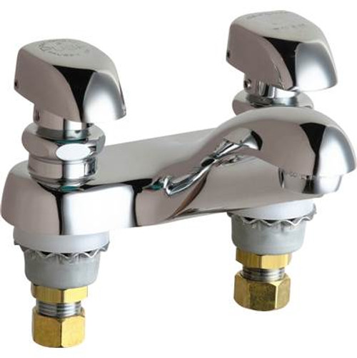 Chicago Faucets 802-335ABCP Hot and Cold Water Metering Sink Faucet