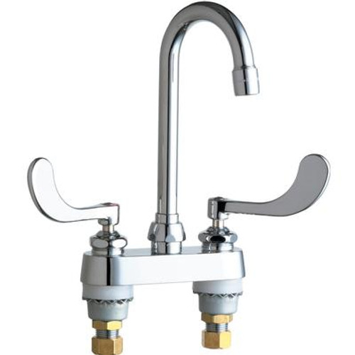 Chicago Faucets 895-317ABCP E-CAST Hot & Cold Water Sink Faucet