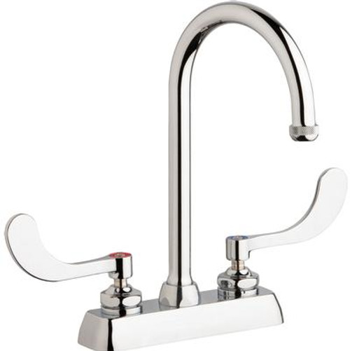 Chicago Faucets W4D-GN2AE1-317ABCP Hot and Cold Water Workboard Sink Faucet
