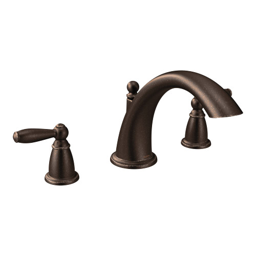 Moen Brantford 2 Handle Deck Mount Roman Tub Faucet Trim Kit in Oil Rubbed Bronze - T933ORB