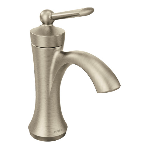 Moen Wynford One Handle High Arc Bathroom Faucet with Drain Assembly in Brushed Nickel - 4500BN