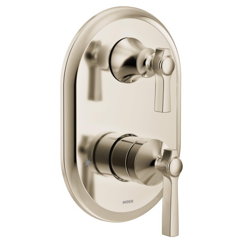 Moen Flara M CORE 3 Series 2 Handle Shower Trim with Integrated Transfer Valve Polished in Polished Nickel - UTS2411NL
