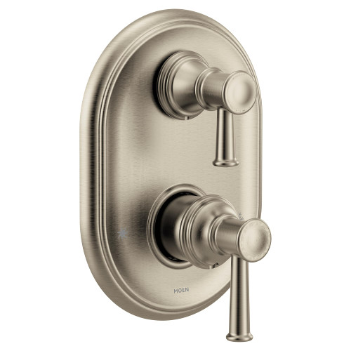 Moen Belfield M CORE 3 Series 2 Handle Shower Trim with Integrated Transfer Valve in Brushed Nickel - UT3322BN
