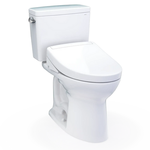 TOTO Drake 2-Piece Elongated Toilet with S5 Bidet Seat, 1.28 GPF in Cotton White