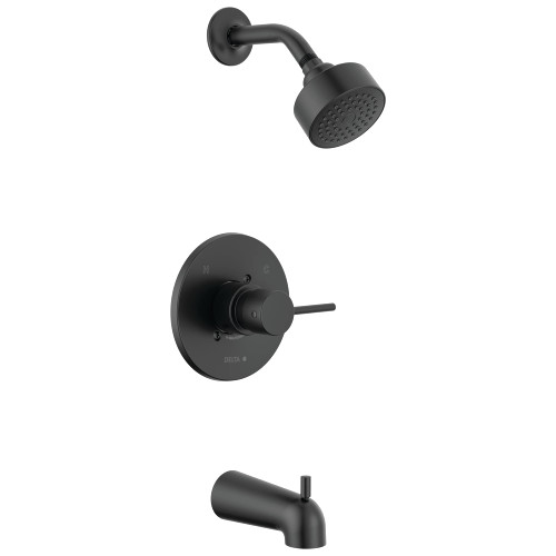 Delta Modern Monitor Series Tub & Shower Trim in Matte Black - T14459-BL-PP