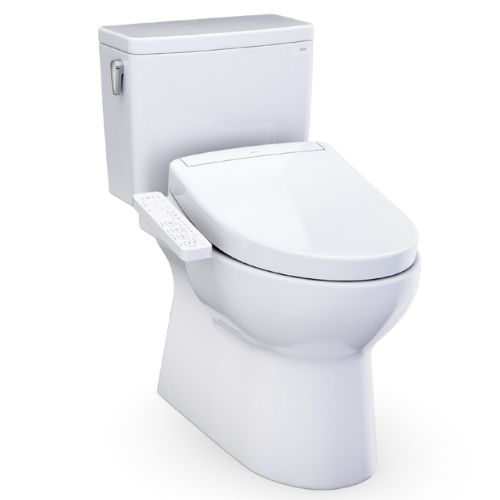 TOTO Glaston Two Piece Elongated Toilet 1.28 GPF with S2 Bidet Seat - Cotton