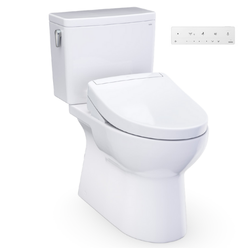 TOTO Glaston Two Piece Elongated Toilet 1.28 GPF with S5 Bidet Seat - Cotton