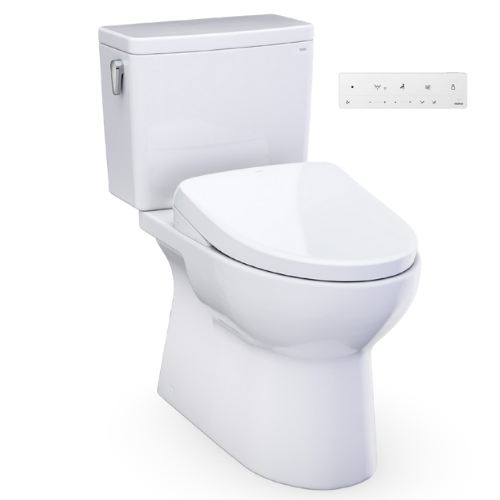 TOTO Glaston Two Piece Elongated Toilet 1.0 GPF with S7 Bidet Seat - Cotton