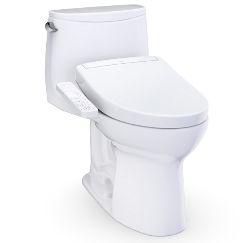 TOTO UltraMax One Piece Elongated Toilet 1.6 GPM with S2 Bidet Seat - Cotton