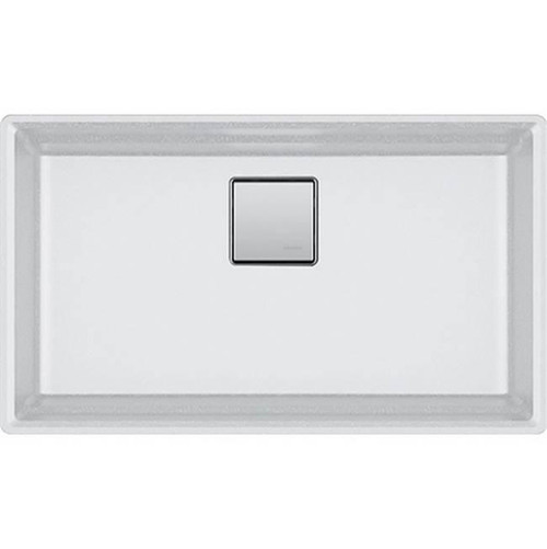 Franke PKG11031PWT Peak Undermount Granite Polar White Single Bowl Sink