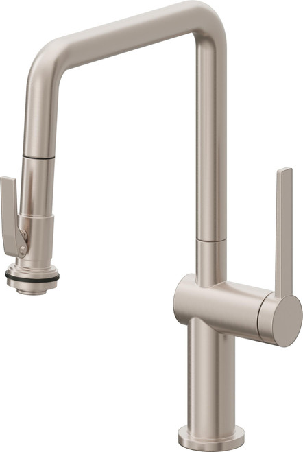California Faucets La Spezia Pull-Down Kitchen Faucet with Squeeze Sprayer - Quad Spout in Satin Nickel - K55-103SQ-TG-SN