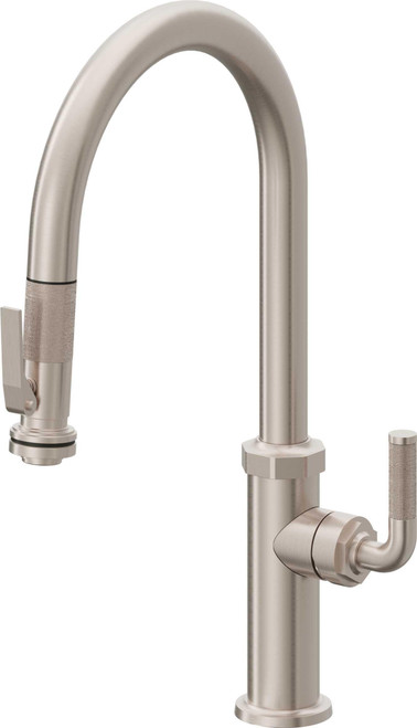 California Faucets Descanso Pull-Down Kitchen Faucet with Squeeze Sprayer - High Arc Spout in Burnished Brass - K30-100SQ-KL-BBU