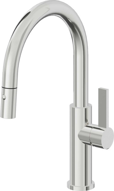 California Faucets Corsano Pull-Down Kitchen Faucet with Button Sprayer - Low Arc Spout in Polished Chrome - K51-102-FB-PC