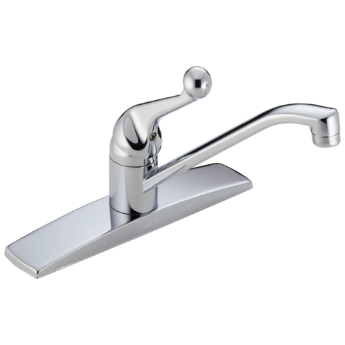 Delta 134 / 100 / 300 / 400 Series 100LF-WF Single Handle Kitchen Faucet - Single Handle Lever Without Sidespray: Chrome