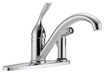 Delta 300LF-WF Single Handle Kitchen Faucet with Integral Spray CHROME