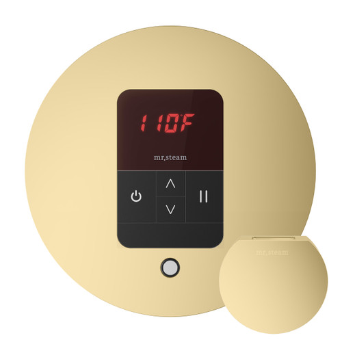 Mr. Steam MSITEMPORD-SB iTempo Round Steam Shower Control in Satin Brass