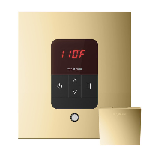 Mr. Steam MSITEMPOSQ-PB iTempo Square Steam Shower Control in Polished Brass