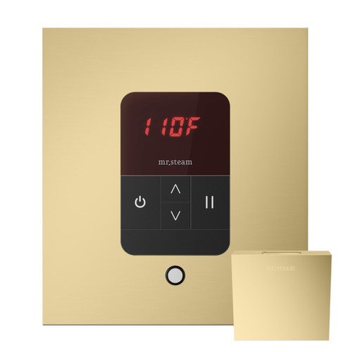 Mr. Steam MSITEMPOSQ-SB iTempo Square Steam Shower Control in Satin Brass